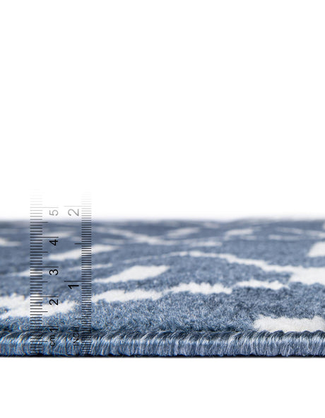 Blue 5' 1 x 8' Norge Rectangle Area Rug 100% Polypropylene Easy Clean Non Shed Stain Resistant Modern Carpet for Home Interior Design for Sale at Rug Engine