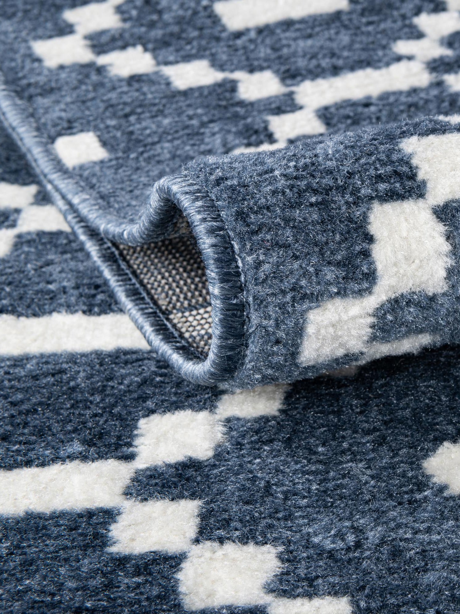 Blue 4' 1 x 6' 1 Norge Rectangle Area Rug 100% Polypropylene Easy Clean Non Shed Stain Resistant Modern Carpet for Home Interior Design for Sale at Rug Engine