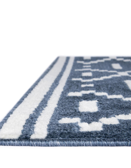 Blue 4' 1 x 6' 1 Norge Rectangle Area Rug 100% Polypropylene Easy Clean Non Shed Stain Resistant Modern Carpet for Home Interior Design for Sale at Rug Engine