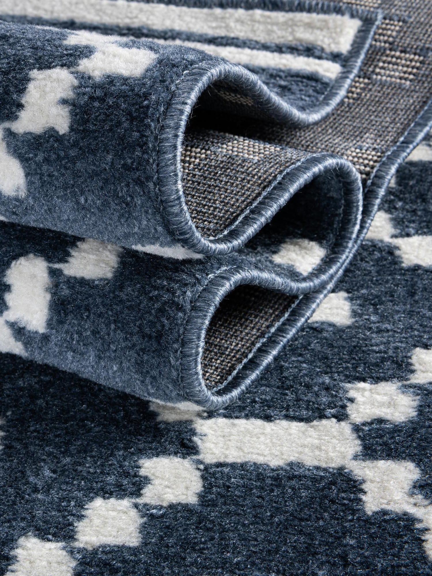 Blue 4' 1 x 6' 1 Norge Rectangle Area Rug 100% Polypropylene Easy Clean Non Shed Stain Resistant Modern Carpet for Home Interior Design for Sale at Rug Engine