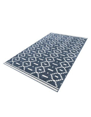 Blue 5' 1 x 8' Norge Rectangle Area Rug 100% Polypropylene Easy Clean Non Shed Stain Resistant Modern Carpet for Home Interior Design for Sale at Rug Engine