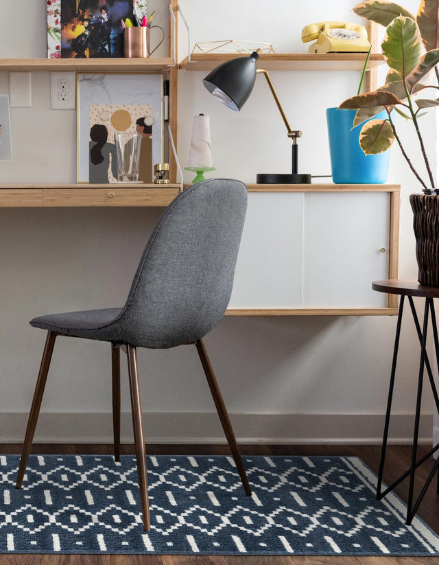 Blue 2' x 6' 1 Norge Runner Area Rug 100% Polypropylene Easy Clean Non Shed Stain Resistant Modern Carpet for Home Interior Design for Sale at Rug Engine
