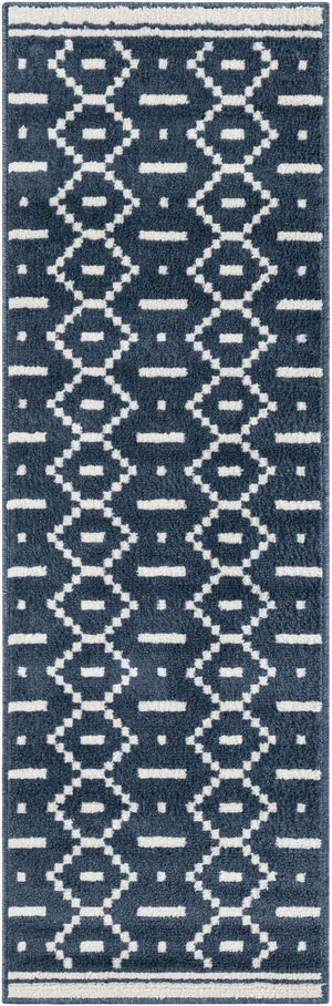 Blue 2' x 6' 1 Norge Runner Area Rug 100% Polypropylene Easy Clean Non Shed Stain Resistant Modern Carpet for Home Interior Design for Sale at Rug Engine
