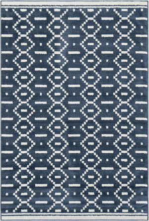 Blue 6' 1 x 9' Norge Rectangle Area Rug 100% Polypropylene Easy Clean Non Shed Stain Resistant Modern Carpet for Home Interior Design for Sale at Rug Engine