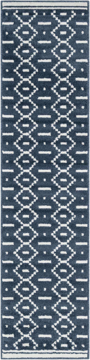 Blue 2' x 8' Norge Runner Area Rug 100% Polypropylene Easy Clean Non Shed Stain Resistant Modern Carpet for Home Interior Design for Sale at Rug Engine