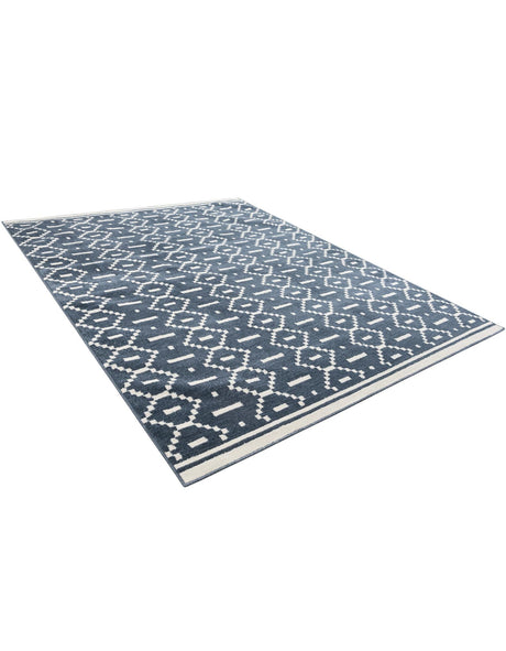 Blue 7' 10 x 10' Norge Rectangle Area Rug 100% Polypropylene Easy Clean Non Shed Stain Resistant Modern Carpet for Home Interior Design for Sale at Rug Engine