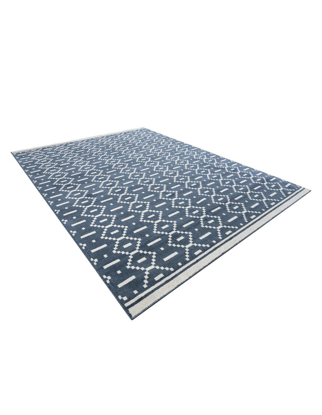 Blue 9' x 12' Norge Rectangle Area Rug 100% Polypropylene Easy Clean Non Shed Stain Resistant Modern Carpet for Home Interior Design for Sale at Rug Engine