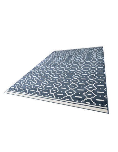 Blue 9' x 12' Norge Rectangle Area Rug 100% Polypropylene Easy Clean Non Shed Stain Resistant Modern Carpet for Home Interior Design for Sale at Rug Engine