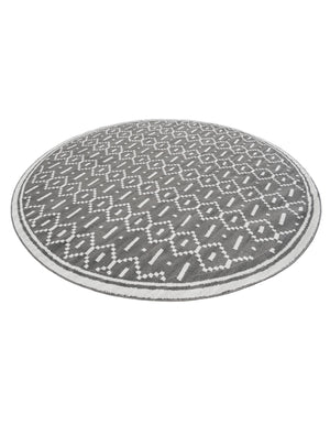 Gray 10' x 10' Norge Round Area Rug 100% Polypropylene Easy Clean Non Shed Stain Resistant Modern Carpet for Home Interior Design for Sale at Rug Engine
