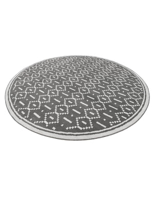 Gray 10' x 10' Norge Round Area Rug 100% Polypropylene Easy Clean Non Shed Stain Resistant Modern Carpet for Home Interior Design for Sale at Rug Engine