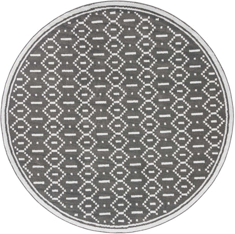 Gray 10' x 10' Norge Round Area Rug 100% Polypropylene Easy Clean Non Shed Stain Resistant Modern Carpet for Home Interior Design for Sale at Rug Engine