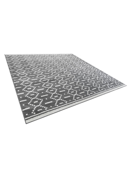 Gray 10' x 10' Norge Square Area Rug 100% Polypropylene Easy Clean Non Shed Stain Resistant Modern Carpet for Home Interior Design for Sale at Rug Engine