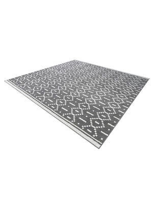 Gray 10' x 10' Norge Square Area Rug 100% Polypropylene Easy Clean Non Shed Stain Resistant Modern Carpet for Home Interior Design for Sale at Rug Engine