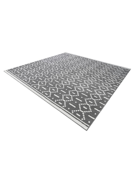 Gray 10' x 10' Norge Square Area Rug 100% Polypropylene Easy Clean Non Shed Stain Resistant Modern Carpet for Home Interior Design for Sale at Rug Engine