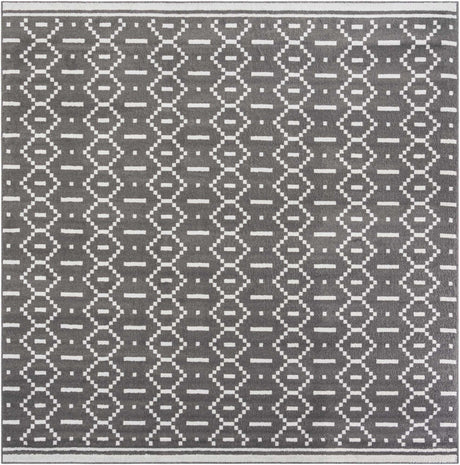 Gray 10' x 10' Norge Square Area Rug 100% Polypropylene Easy Clean Non Shed Stain Resistant Modern Carpet for Home Interior Design for Sale at Rug Engine