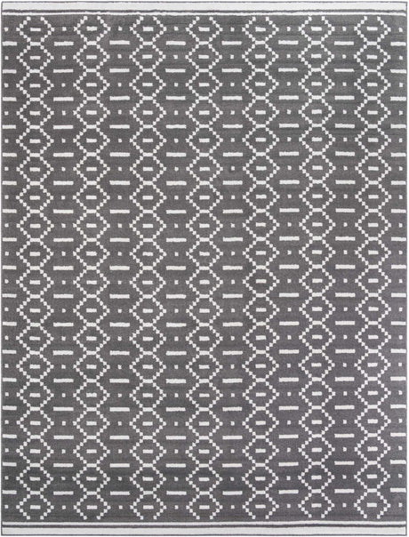 Gray 10' x 13' 1 Norge Rectangle Area Rug 100% Polypropylene Easy Clean Non Shed Stain Resistant Modern Carpet for Home Interior Design for Sale at Rug Engine