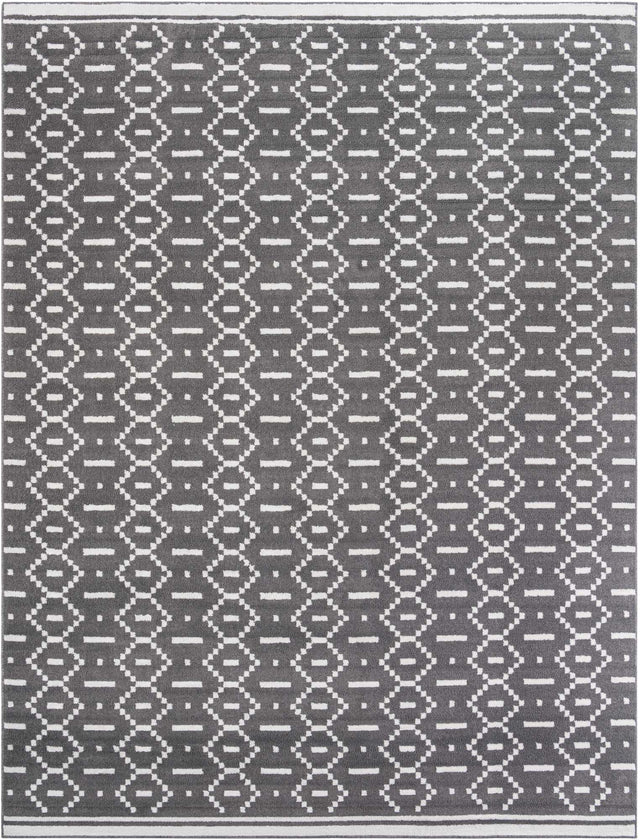 Gray 10' x 13' 1 Norge Rectangle Area Rug 100% Polypropylene Easy Clean Non Shed Stain Resistant Modern Carpet for Home Interior Design for Sale at Rug Engine