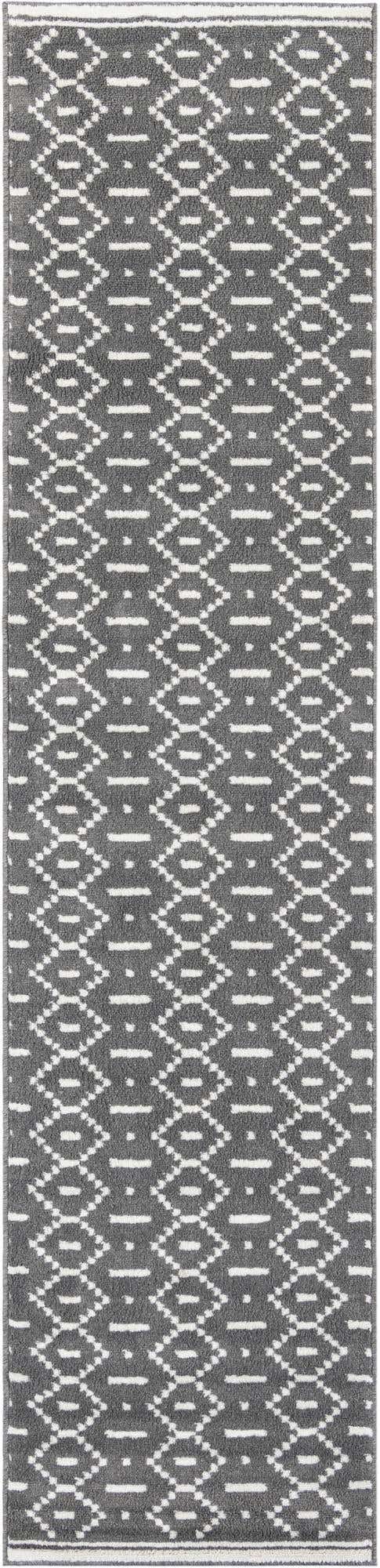 Gray 2' 7 x 12' Norge Runner Area Rug 100% Polypropylene Easy Clean Non Shed Stain Resistant Modern Carpet for Home Interior Design for Sale at Rug Engine