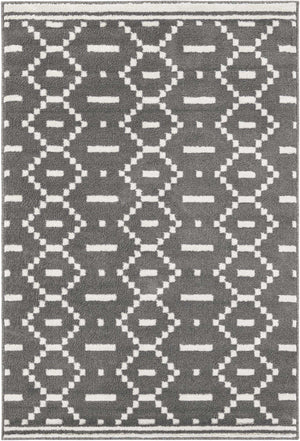 Gray 4' 1 x 6' 1 Norge Rectangle Area Rug 100% Polypropylene Easy Clean Non Shed Stain Resistant Modern Carpet for Home Interior Design for Sale at Rug Engine