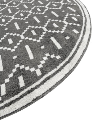 Gray 10' x 10' Norge Round Area Rug 100% Polypropylene Easy Clean Non Shed Stain Resistant Modern Carpet for Home Interior Design for Sale at Rug Engine