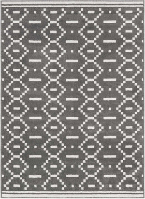 Gray 5' 1 x 7' 1 Norge Rectangle Area Rug 100% Polypropylene Easy Clean Non Shed Stain Resistant Modern Carpet for Home Interior Design for Sale at Rug Engine