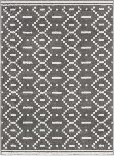 Gray 5' 1 x 7' 1 Norge Rectangle Area Rug 100% Polypropylene Easy Clean Non Shed Stain Resistant Modern Carpet for Home Interior Design for Sale at Rug Engine