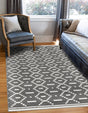 Gray 6' 1 x 9' Norge Rectangle Area Rug 100% Polypropylene Easy Clean Non Shed Stain Resistant Modern Carpet for Home Interior Design for Sale at Rug Engine