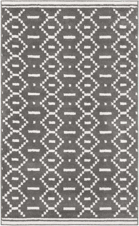 Gray 5' 1 x 8' Norge Rectangle Area Rug 100% Polypropylene Easy Clean Non Shed Stain Resistant Modern Carpet for Home Interior Design for Sale at Rug Engine