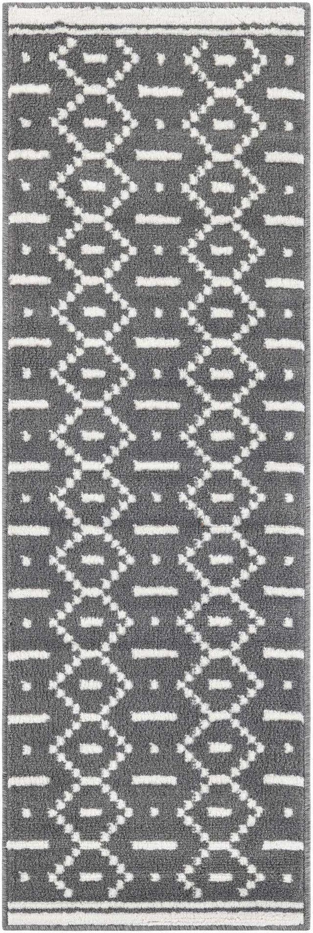 Gray 2' x 6' 1 Norge Runner Area Rug 100% Polypropylene Easy Clean Non Shed Stain Resistant Modern Carpet for Home Interior Design for Sale at Rug Engine