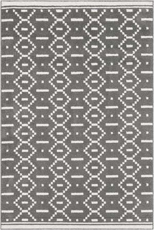 Gray 6' 1 x 9' Norge Rectangle Area Rug 100% Polypropylene Easy Clean Non Shed Stain Resistant Modern Carpet for Home Interior Design for Sale at Rug Engine
