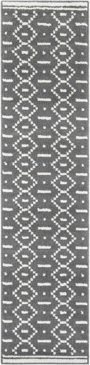 Gray 2' x 8' Norge Runner Area Rug 100% Polypropylene Easy Clean Non Shed Stain Resistant Modern Carpet for Home Interior Design for Sale at Rug Engine