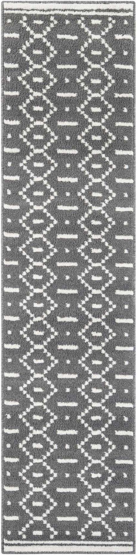 Gray 2' x 8' Norge Runner Area Rug 100% Polypropylene Easy Clean Non Shed Stain Resistant Modern Carpet for Home Interior Design for Sale at Rug Engine