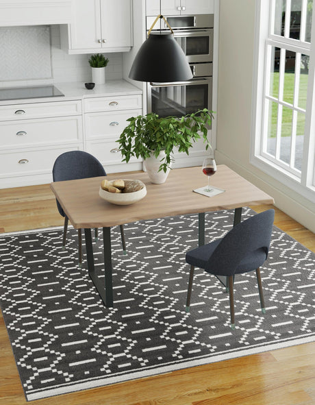 Gray 10' x 10' Norge Square Area Rug 100% Polypropylene Easy Clean Non Shed Stain Resistant Modern Carpet for Home Interior Design for Sale at Rug Engine