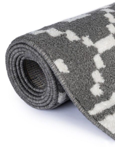 Gray 10' x 10' Norge Square Area Rug 100% Polypropylene Easy Clean Non Shed Stain Resistant Modern Carpet for Home Interior Design for Sale at Rug Engine
