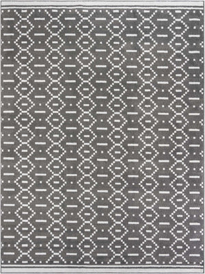 Gray 9' x 12' Norge Rectangle Area Rug 100% Polypropylene Easy Clean Non Shed Stain Resistant Modern Carpet for Home Interior Design for Sale at Rug Engine