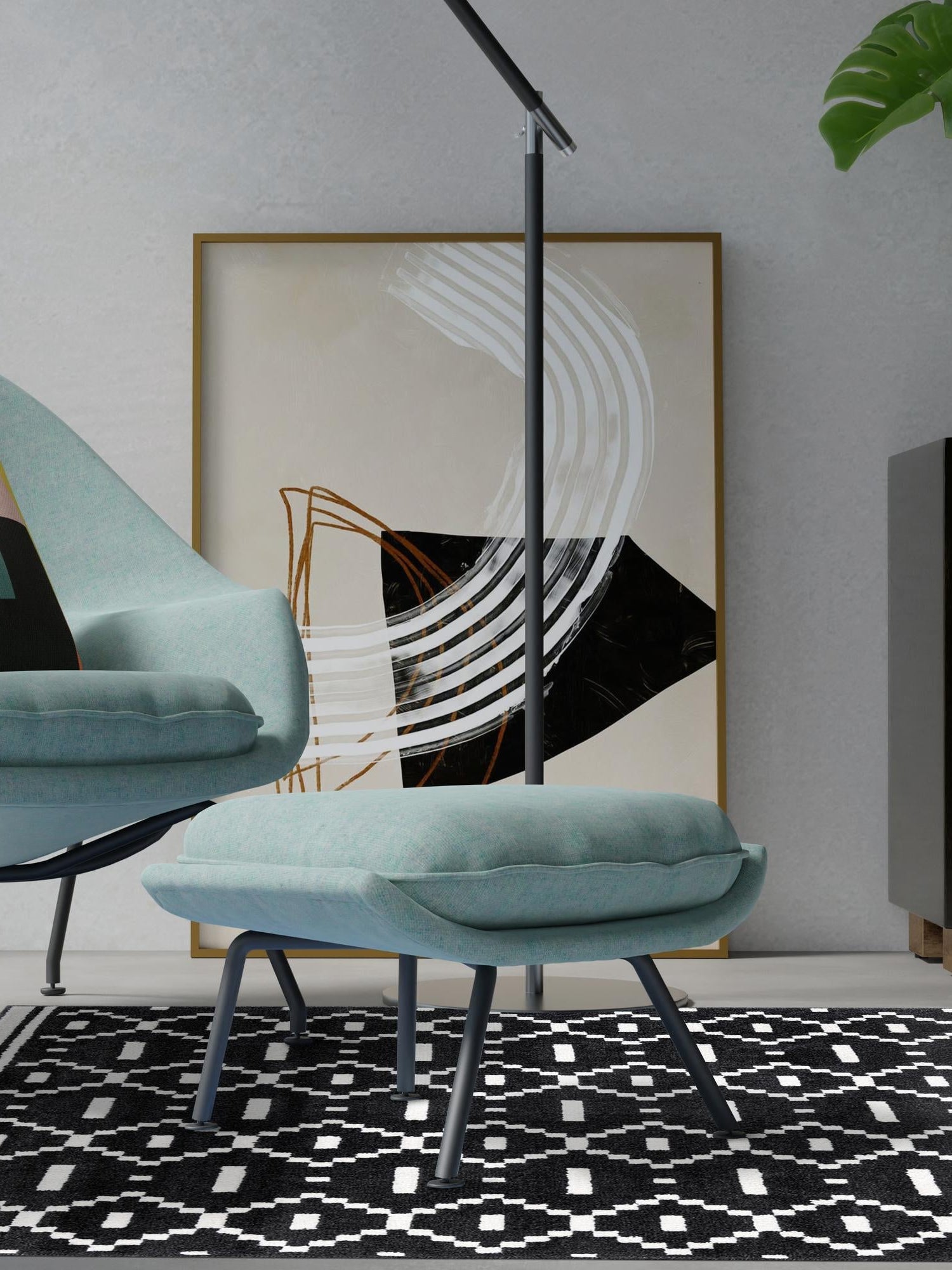 Black 10' x 13' 1 Norge Rectangle Area Rug 100% Polypropylene Easy Clean Non Shed Stain Resistant Modern Carpet for Home Interior Design for Sale at Rug Engine