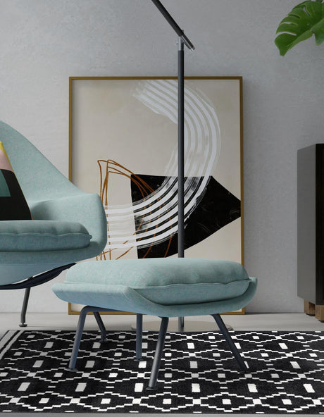 Black 10' x 13' 1 Norge Rectangle Area Rug 100% Polypropylene Easy Clean Non Shed Stain Resistant Modern Carpet for Home Interior Design for Sale at Rug Engine