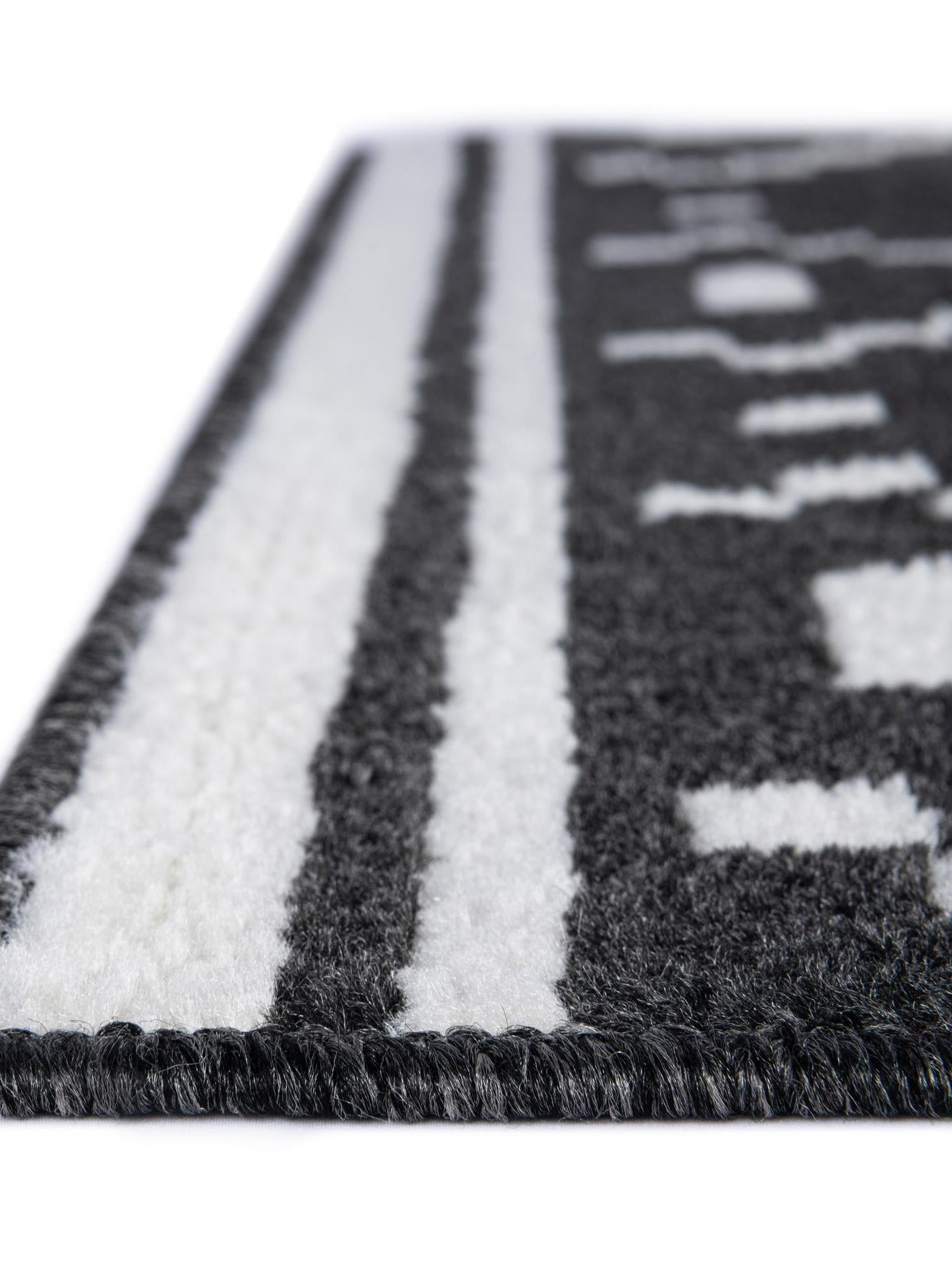 Black 7' 10 x 10' Norge Rectangle Area Rug 100% Polypropylene Easy Clean Non Shed Stain Resistant Modern Carpet for Home Interior Design for Sale at Rug Engine