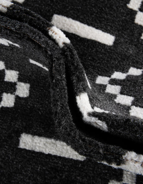 Black 2' x 8' Norge Runner Area Rug 100% Polypropylene Easy Clean Non Shed Stain Resistant Modern Carpet for Home Interior Design for Sale at Rug Engine