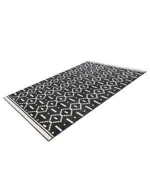 Black 6' 1 x 9' Norge Rectangle Area Rug 100% Polypropylene Easy Clean Non Shed Stain Resistant Modern Carpet for Home Interior Design for Sale at Rug Engine