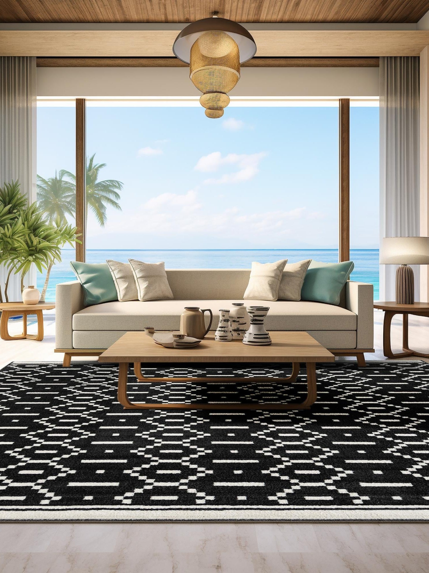 Black 10' x 10' Norge Square Area Rug 100% Polypropylene Easy Clean Non Shed Stain Resistant Modern Carpet for Home Interior Design for Sale at Rug Engine