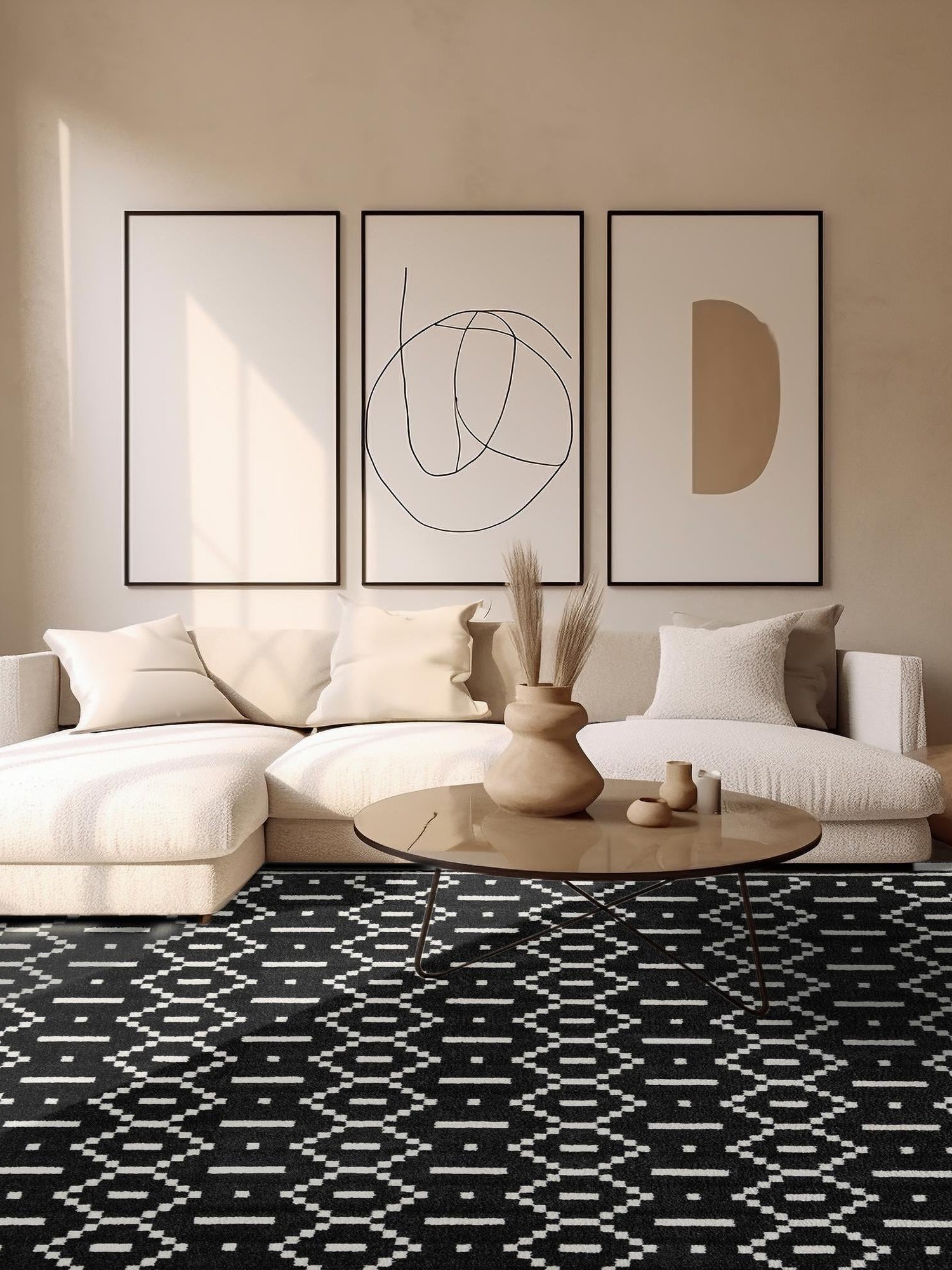 Black 10' x 10' Norge Square Area Rug 100% Polypropylene Easy Clean Non Shed Stain Resistant Modern Carpet for Home Interior Design for Sale at Rug Engine