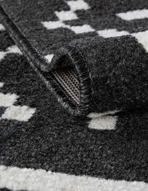 Black 7' 10 x 7' 10 Norge Square Area Rug 100% Polypropylene Easy Clean Non Shed Stain Resistant Modern Carpet for Home Interior Design for Sale at Rug Engine