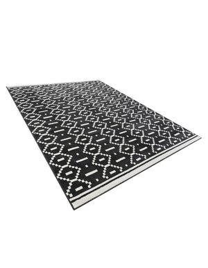 Black 7' 10 x 10' Norge Rectangle Area Rug 100% Polypropylene Easy Clean Non Shed Stain Resistant Modern Carpet for Home Interior Design for Sale at Rug Engine