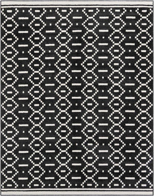 Black 7' 10 x 10' Norge Rectangle Area Rug 100% Polypropylene Easy Clean Non Shed Stain Resistant Modern Carpet for Home Interior Design for Sale at Rug Engine