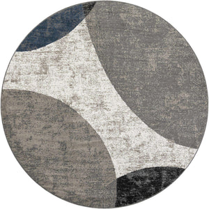 Multicolor 10' x 10' Norge Round Area Rug 100% Polypropylene Easy Clean Non Shed Stain Resistant Modern Carpet for Home Interior Design for Sale at Rug Engine