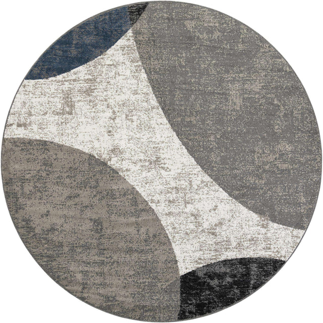 Multicolor 10' x 10' Norge Round Area Rug 100% Polypropylene Easy Clean Non Shed Stain Resistant Modern Carpet for Home Interior Design for Sale at Rug Engine