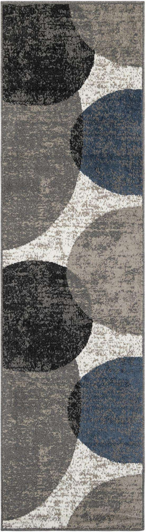 Multicolor 2' 7 x 10' Norge Runner Area Rug 100% Polypropylene Easy Clean Non Shed Stain Resistant Modern Carpet for Home Interior Design for Sale at Rug Engine