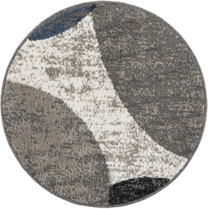 Multicolor 3' 1 x 3' 1 Norge Round Area Rug 100% Polypropylene Easy Clean Non Shed Stain Resistant Modern Carpet for Home Interior Design for Sale at Rug Engine