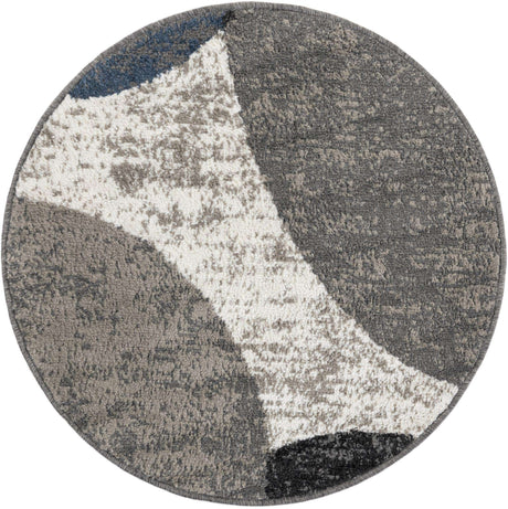 Multicolor 3' 1 x 3' 1 Norge Round Area Rug 100% Polypropylene Easy Clean Non Shed Stain Resistant Modern Carpet for Home Interior Design for Sale at Rug Engine